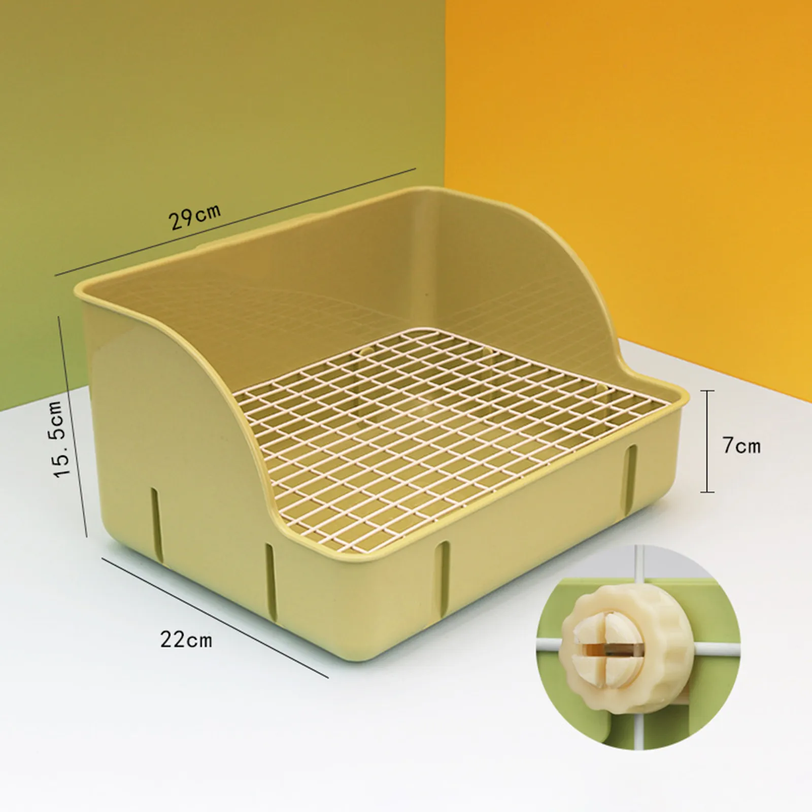 Durable Anti-Splash Rabbit Litter Box: Corner Litter Pan Pet