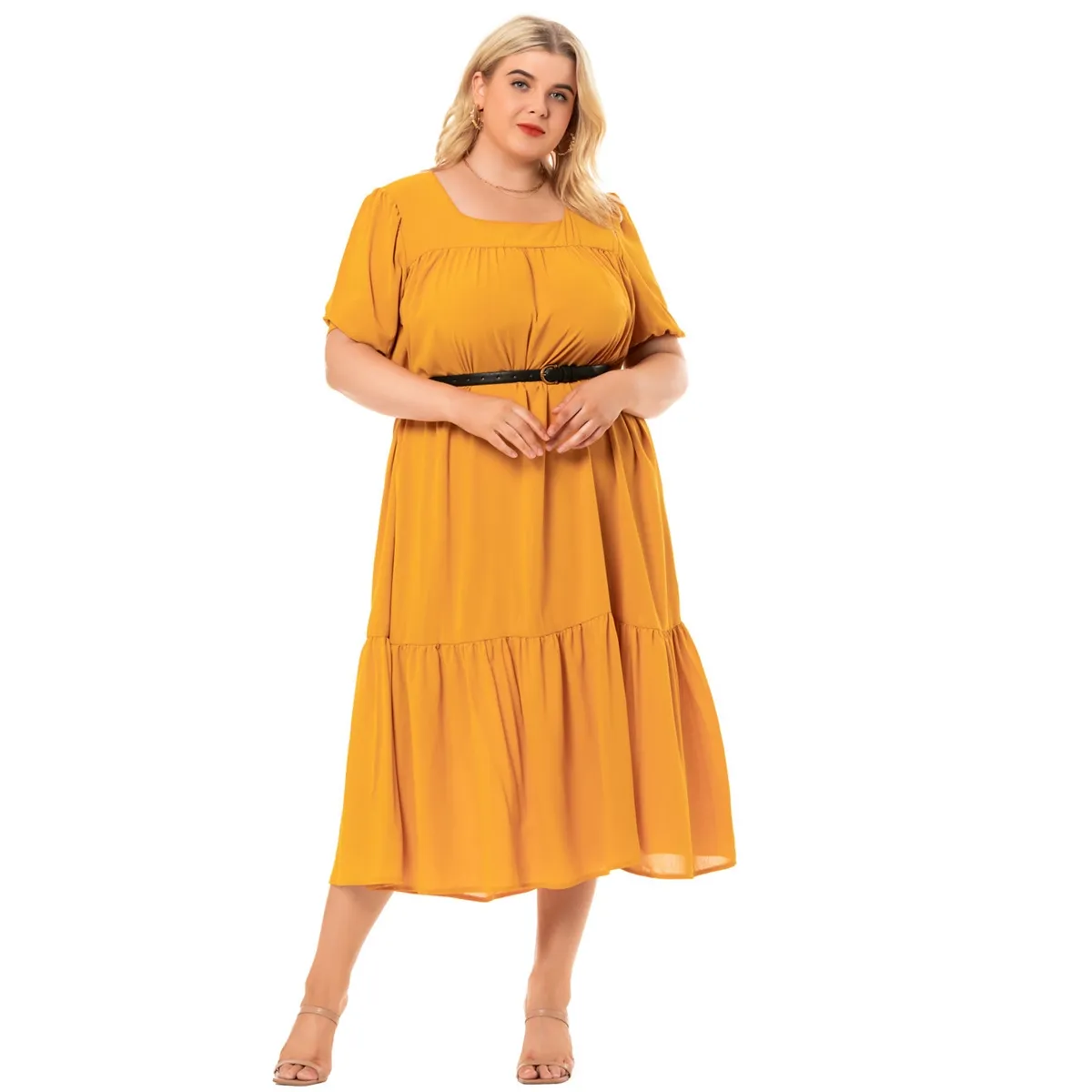 Plus Size Short Sleeve Summer Casual Loose Solid Color Dress for Women from  Dhgate Womens Plus Size Jumpsuits & Rompers - price 29.89