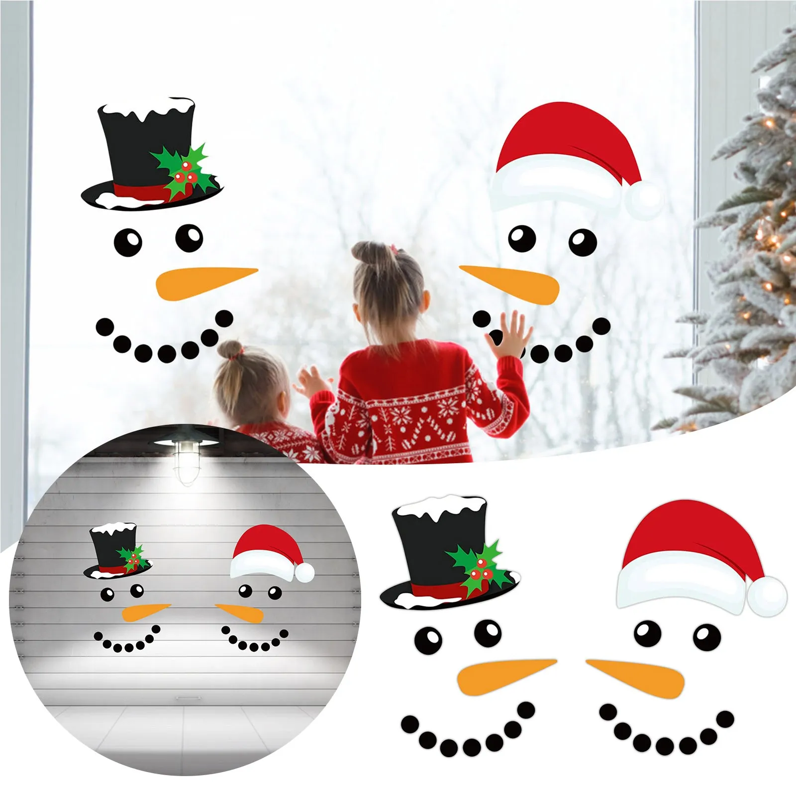 Autocollant Personnalisable Réfrigérateur Motif Bonhomme De Neige | Décoration Noël Familiale - 10