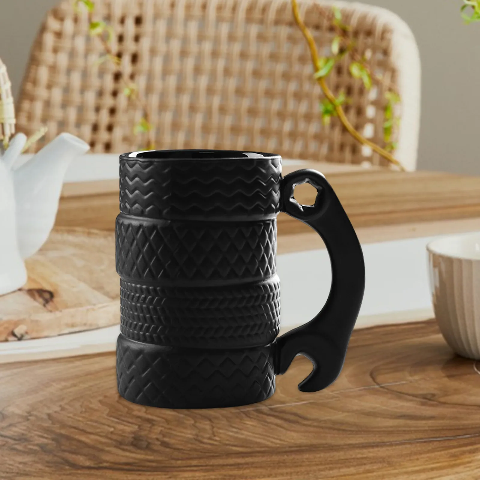 16 oz coffee mugs uk QOUTIQUE Coffee Mugs Set of 6, 16 OZ Bone China White Embossed Coffee –  www.gooddealcorp.com