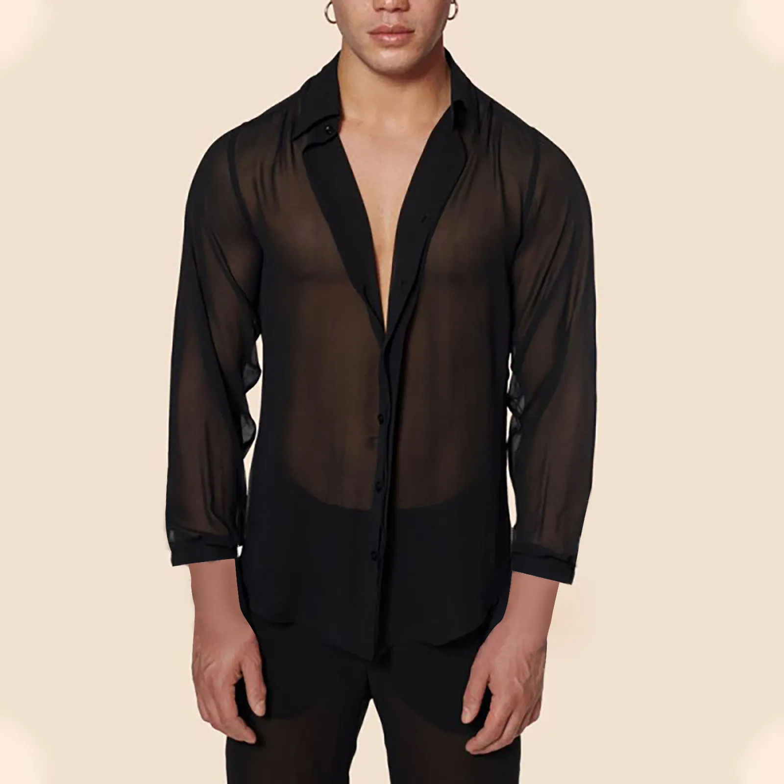 sexy clothed men Men Sexy Costume Black 3-Piece Set Top Pants Hat Polyester Sexy Night Club  Wear main image 1