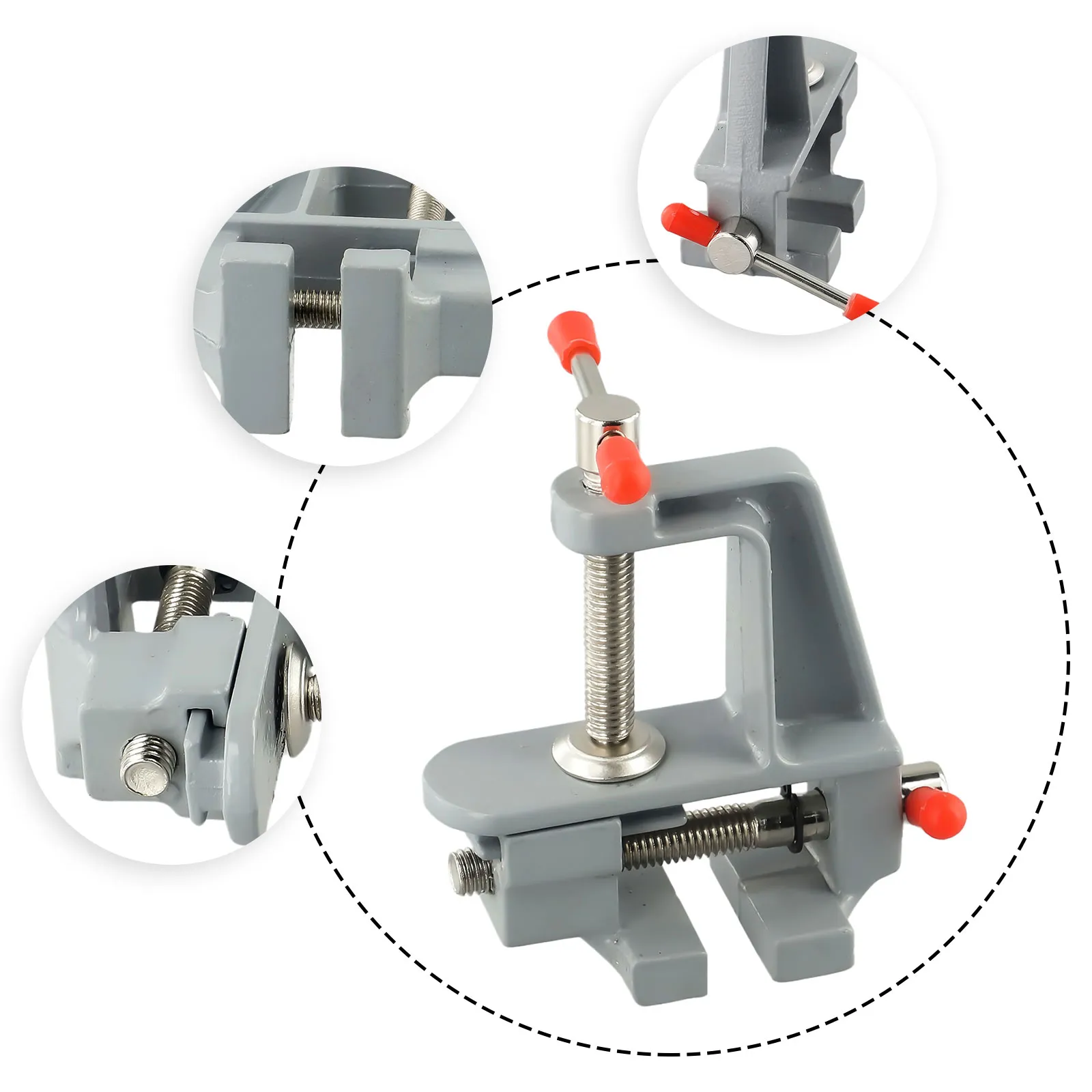 Mini Table Bench Vise - Aluminum Jewelers Hobby Clamp, Adjustable Jaw For Small Parts