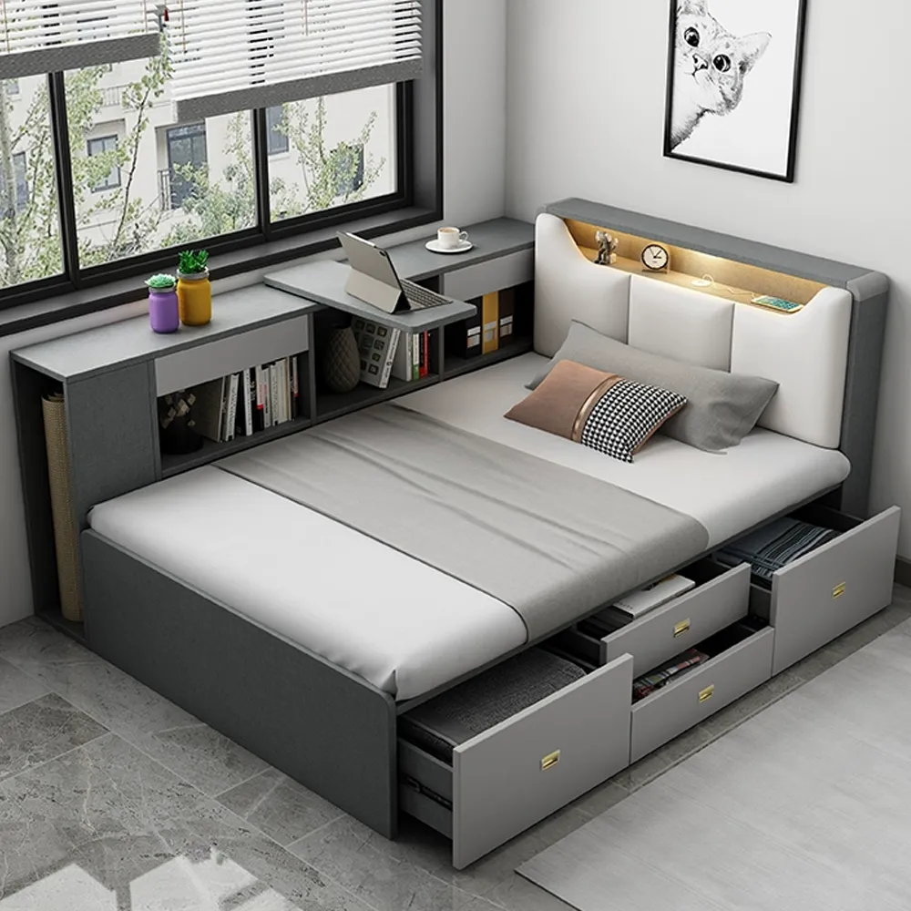 Modern Twin Bed With Space Saving Design For Bedroom Functional A Storage Place Single Double Capacity For Children From Homepro18 5 110.77 DHgate.Com