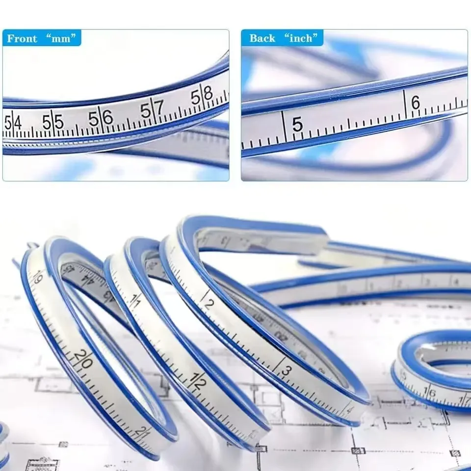 Wholesale Versatile Plastic Strap Vinyl Curve Ruler For School Drafting ...