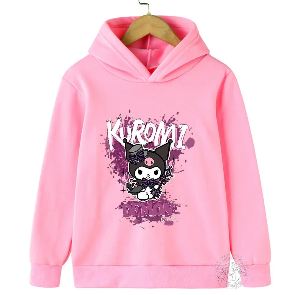 Ahorra a lo Grande en Compras al por Mayor de Suéter Kuromi Kuromi Spring  And Autumn Leisure Boys And Girls Hooded Sweater Children's Baby Pullover 