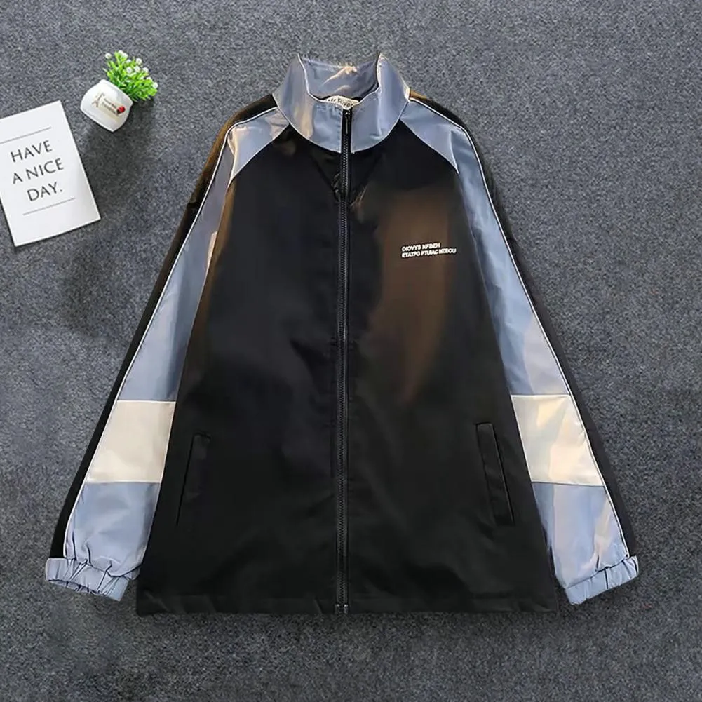 DHgate.com:Unisex Oversized Patchwork Bomber Jacket: Stand