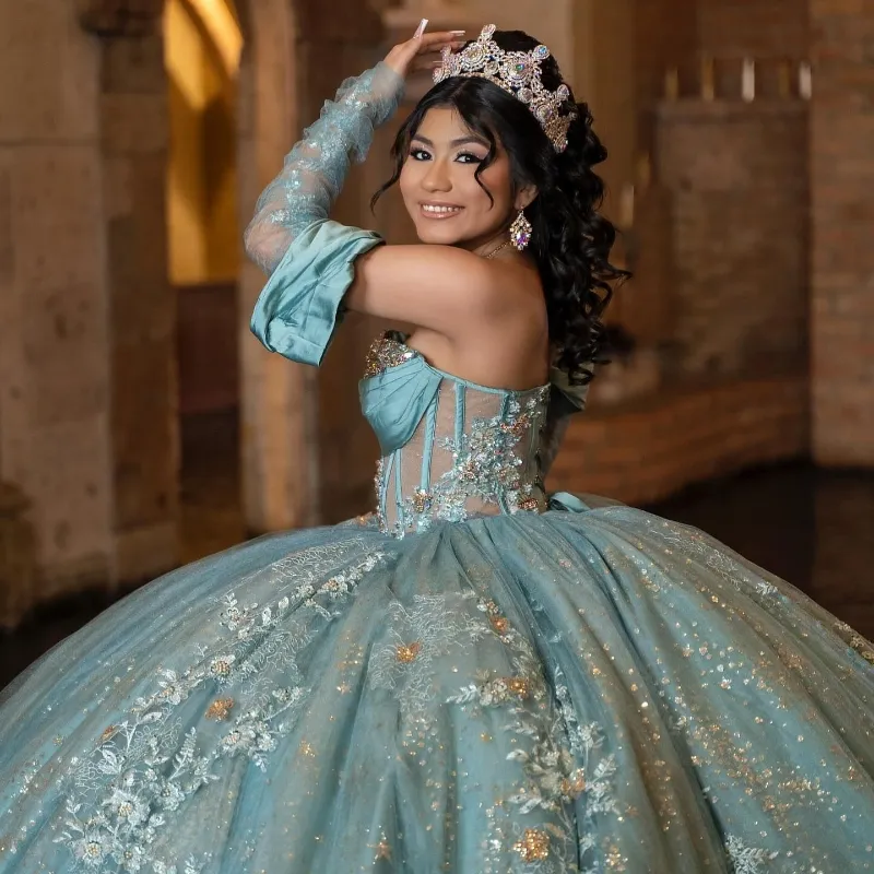 sweet 15 dresses aqua blue