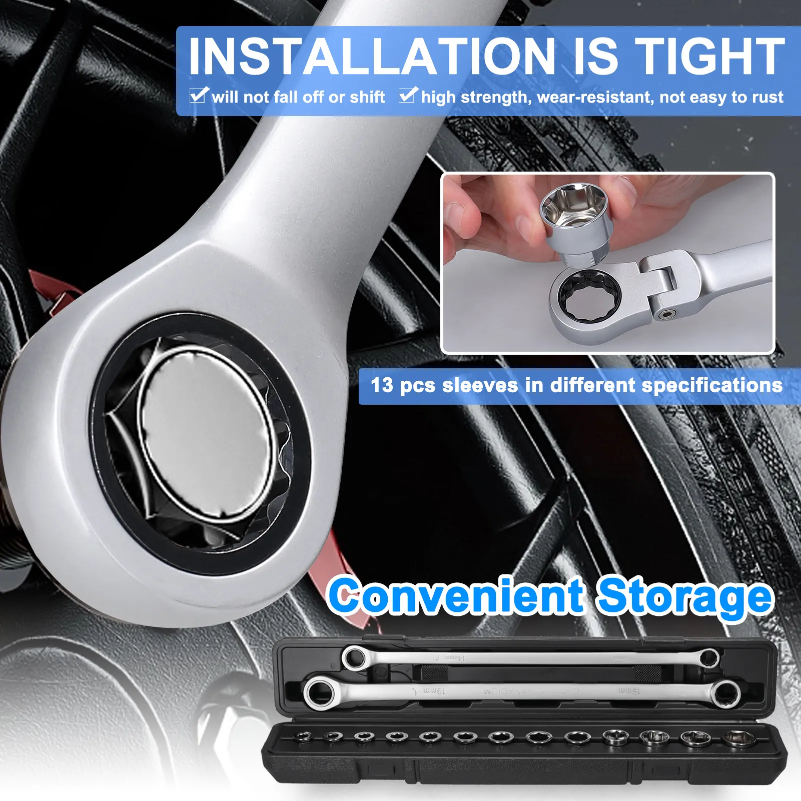 Chave De Catraca De Aço De Vanádio Cromo De 15 Peças Conjunto: Durável,  Ajustável E Fácil De Usar Para Reparos De Carros E Projetos De Bricolage De  $267,88 | DHgate, image size:1601x1601