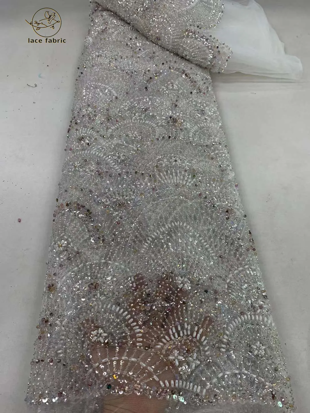 French Beaded Lace Fabric 4.5 Meters African Sequins Net Lace for Nigerian  Wedding Dresses 1.2 Meters Wide from Dhgate Fabric - price 199.24