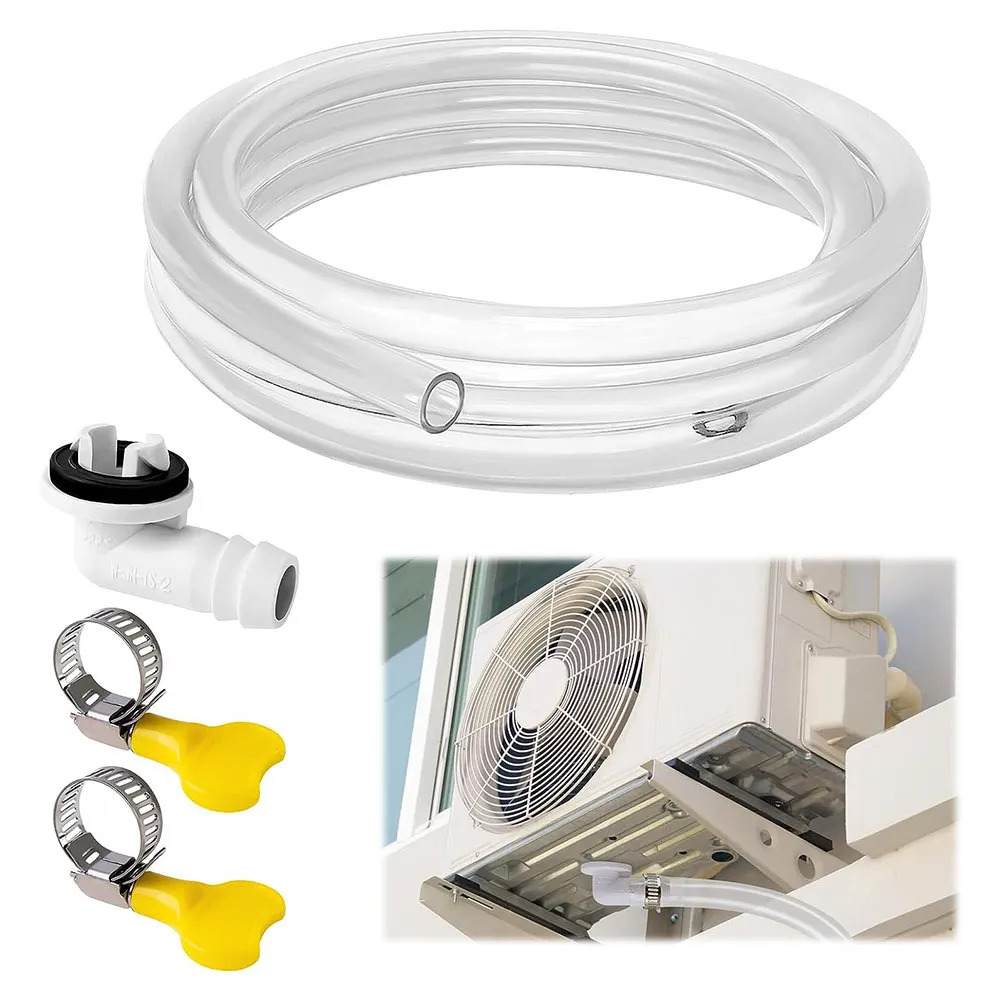 Air Jade Kit De Manguera De Drenaje De Aire Acondicionado, Conector De Drenaje De CA De 3/5 Pulgadas De Diámetro, Accesorio De Codo Con Línea De Drenaje De 1.6 M, Piezas De