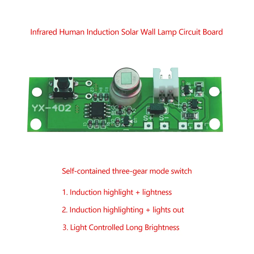 DIY Solar Lamp Board Panel Circuit Board: 3.7V Infrared Sensor Module ...