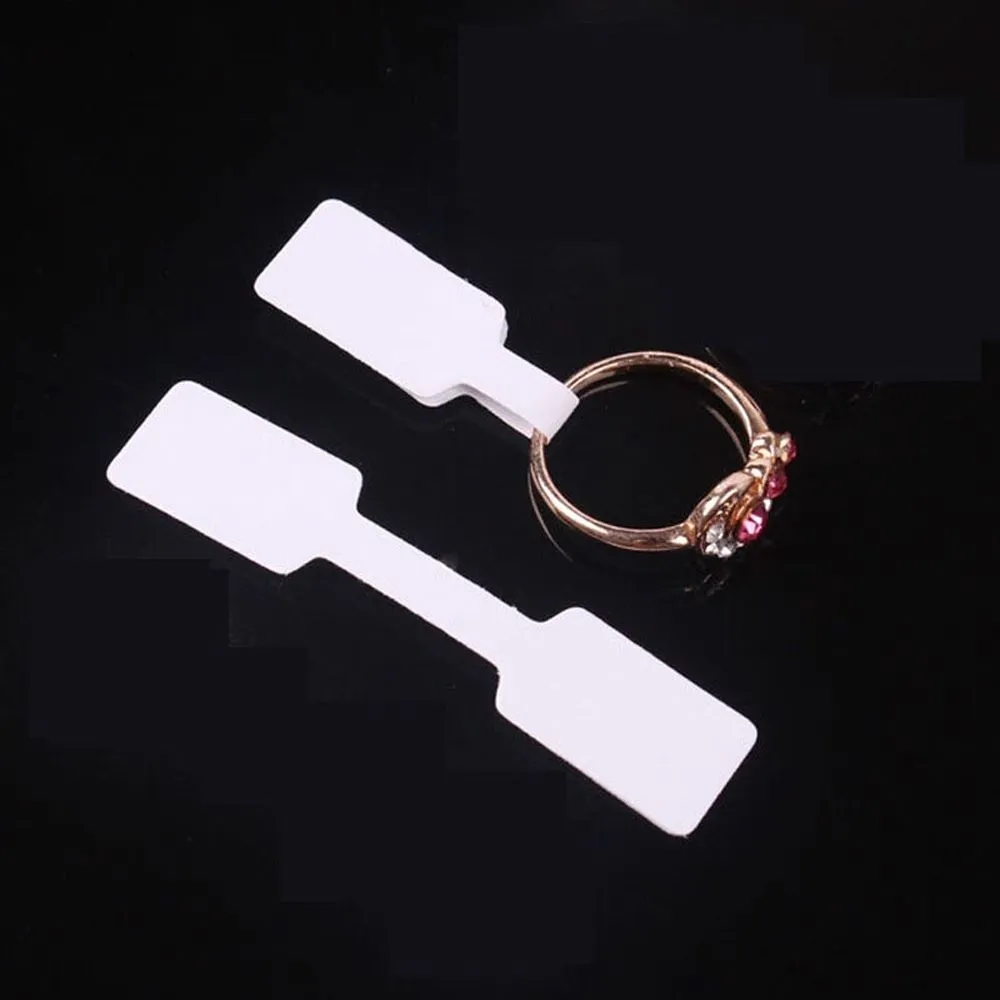 CuteBox 100-Piece Large White Jewelry String Tags - 5/8" X 15/16", Price Tags For Crafts, Clothing, Gifts - View #5