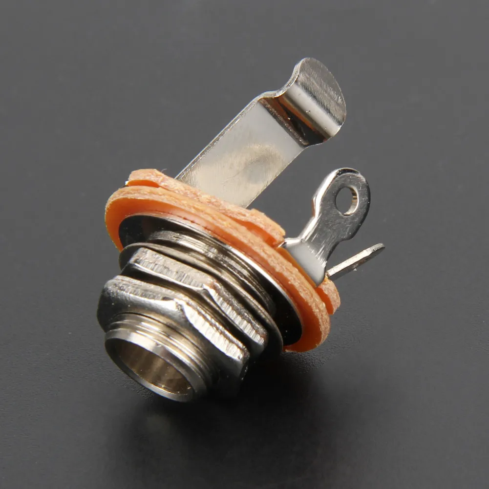 6,35 Mm Gitaar Bas Vat Jack Socket Messing Mono Cilinder Ingang Uitgang