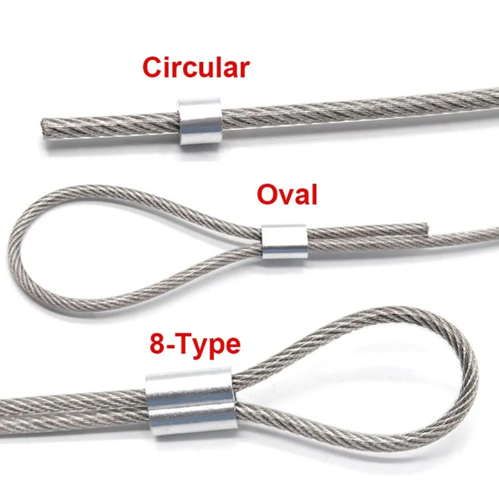 Manchons à Sertir à Double Trou (forme De 8) En Aluminium - Tailles M1 à M12 - Pour Câbles Métalliques - 2