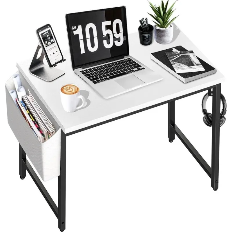 USHOW Escritorio Para Computadora De 47 Pulgadas, Mesa De PC De Estilo Moderno Y Simple, Marco