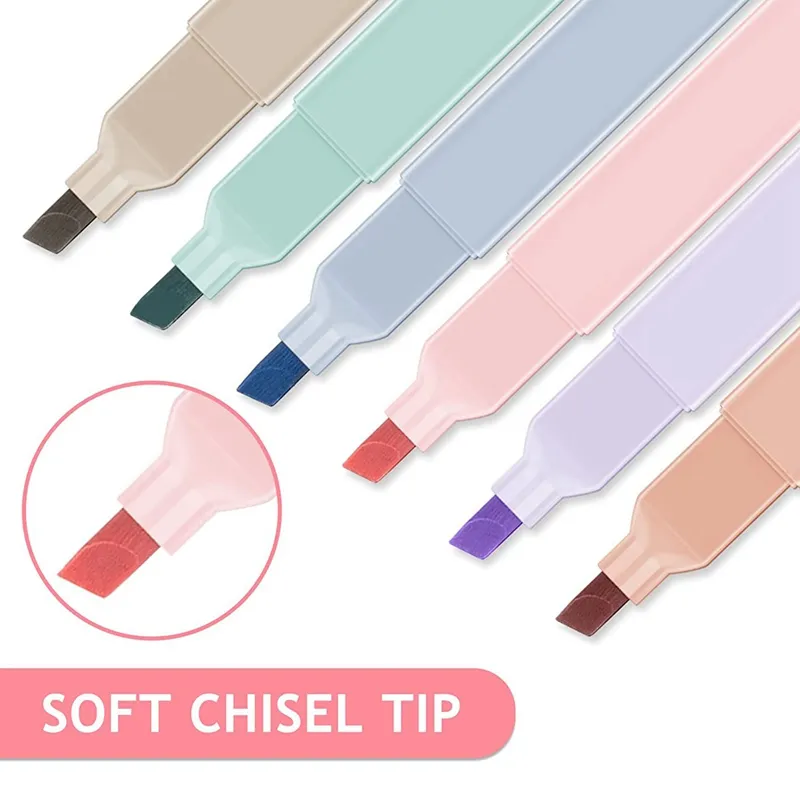 60-Piece Pastel Highlighter Set - Morandi Color Bible Highlighters No Bleed Pens