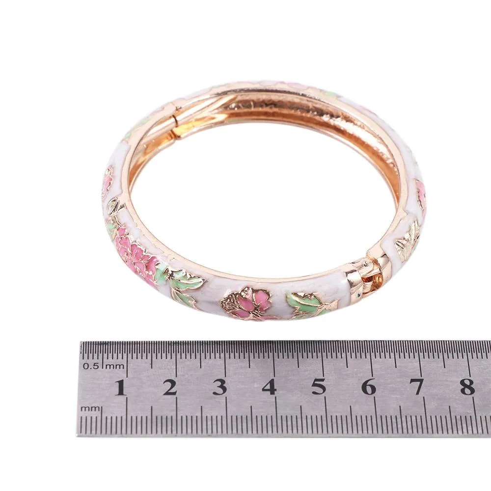 中国のジェイドブレスレットクロゾンヌブレスレット：花のエナメル 