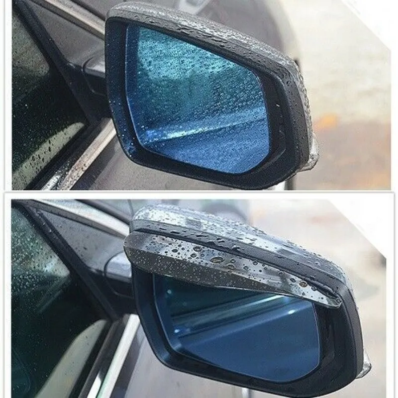 2PC Black Rear View Mirror Rain Board Eyebrow Sun Visor For Ford Car Accessories