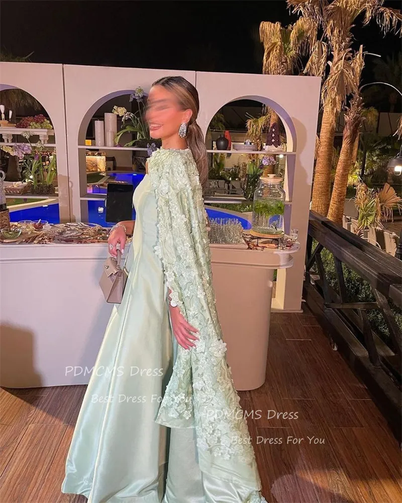 Long Sleeved A-Line Formal Prom Gown for Women with Cap Sleeves in Light  Green Satin from Dhgate Bridal Veils - price 118.92