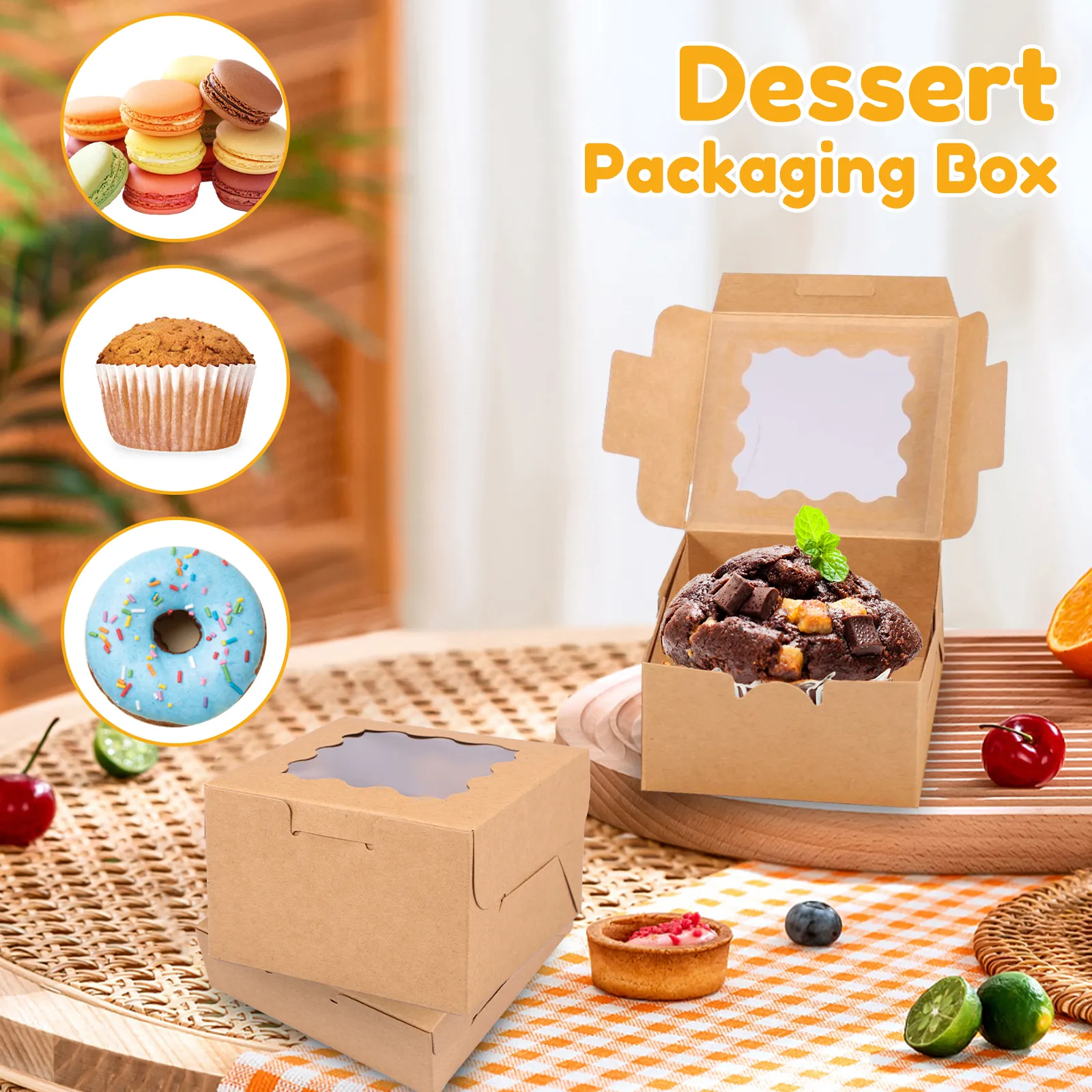 Clear Window Cupcake cardboard boxes - Set of 50...