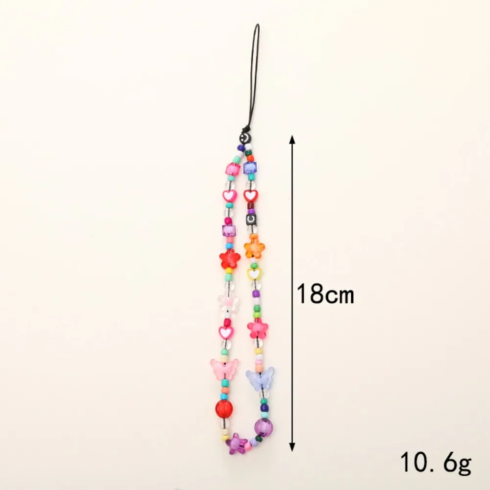 TyGo Pink Acrylic Beaded Mobile Straps - H2FSDAnti-Lost Hand Strap Pendant Phone Hanger