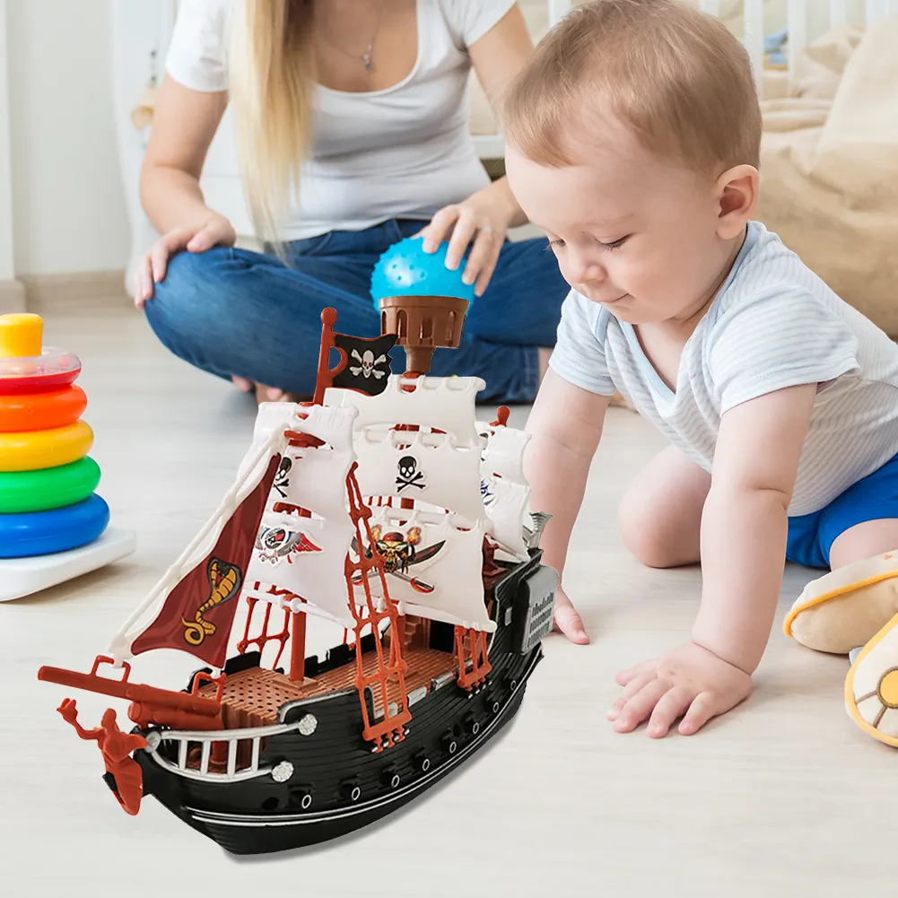 Kids Best Pirate Ship Toy Pirate Ship Table Ornament 10in