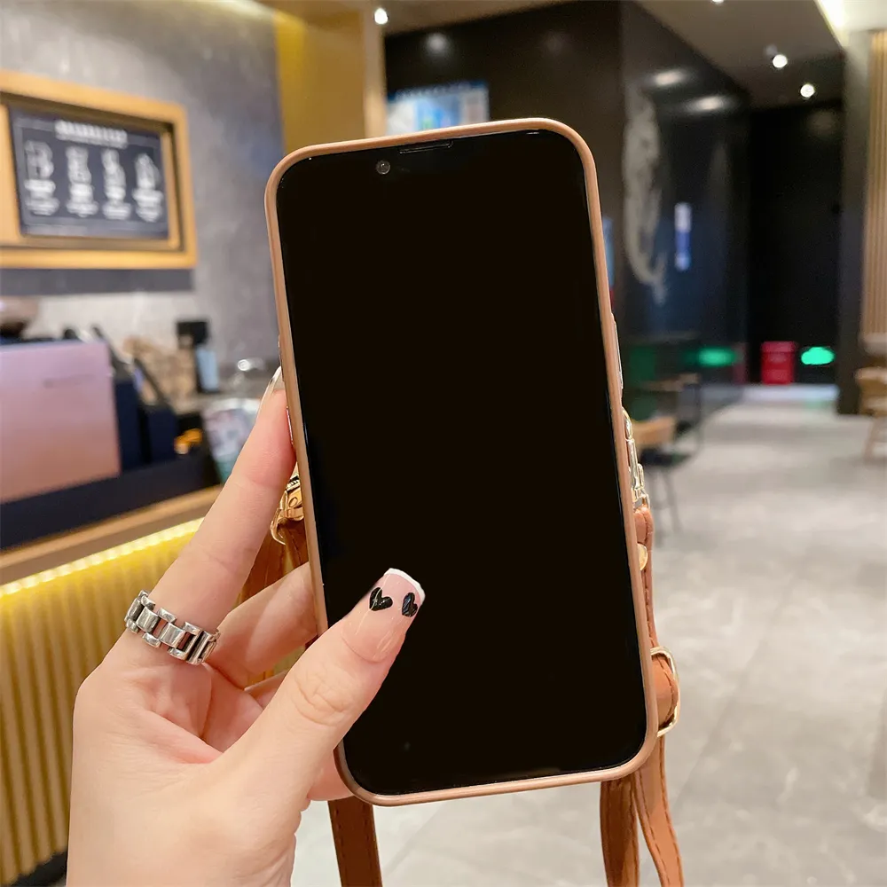 Lanyard Strap iPhone Case with Coin Purse Crossbody Wallet for iPhone 11,  13, 14, 15 Pro Max, X, XR, 7, Plus