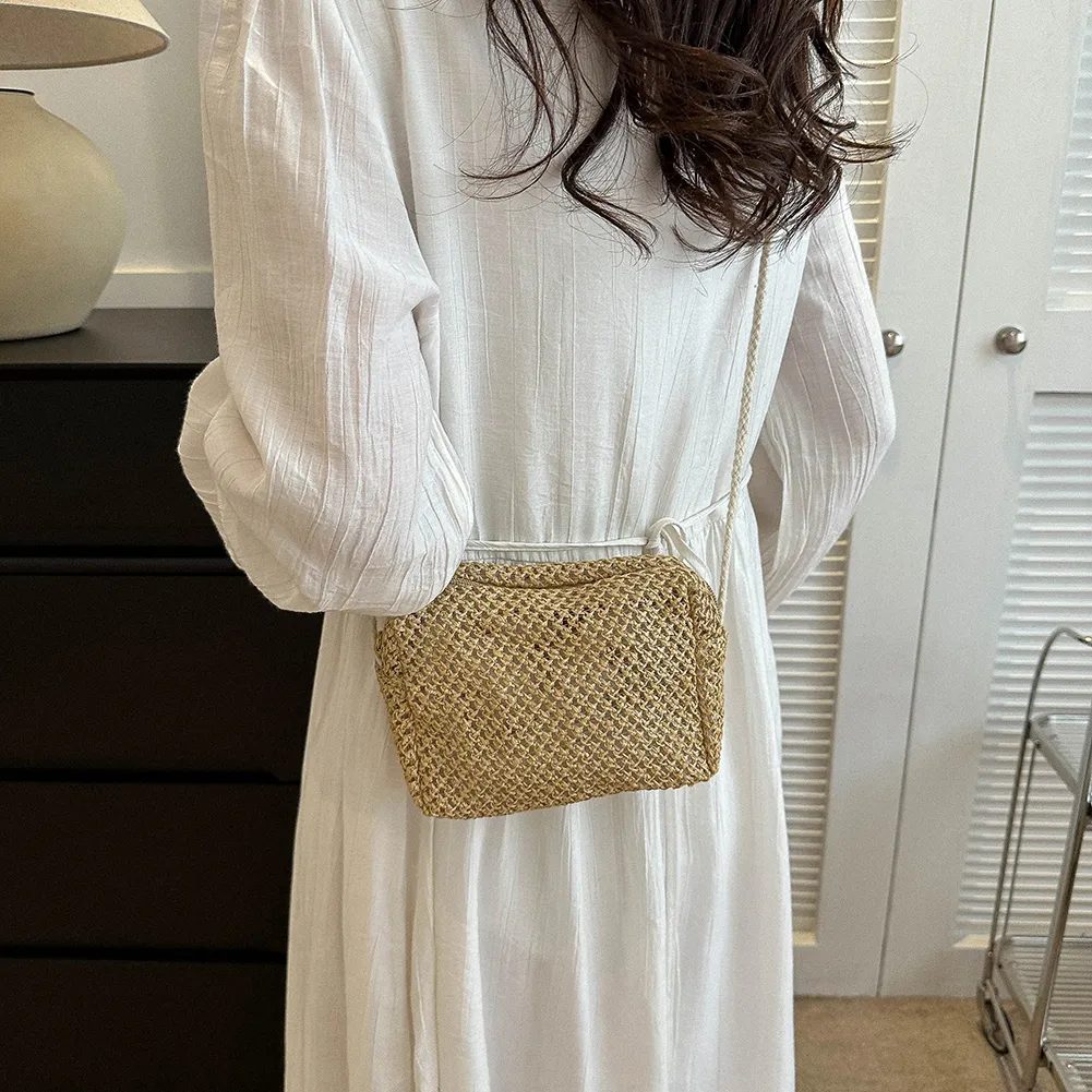 Straw Crossbody Bag, Lightweight Summer Shoulder Purse | DHgate display picture 3