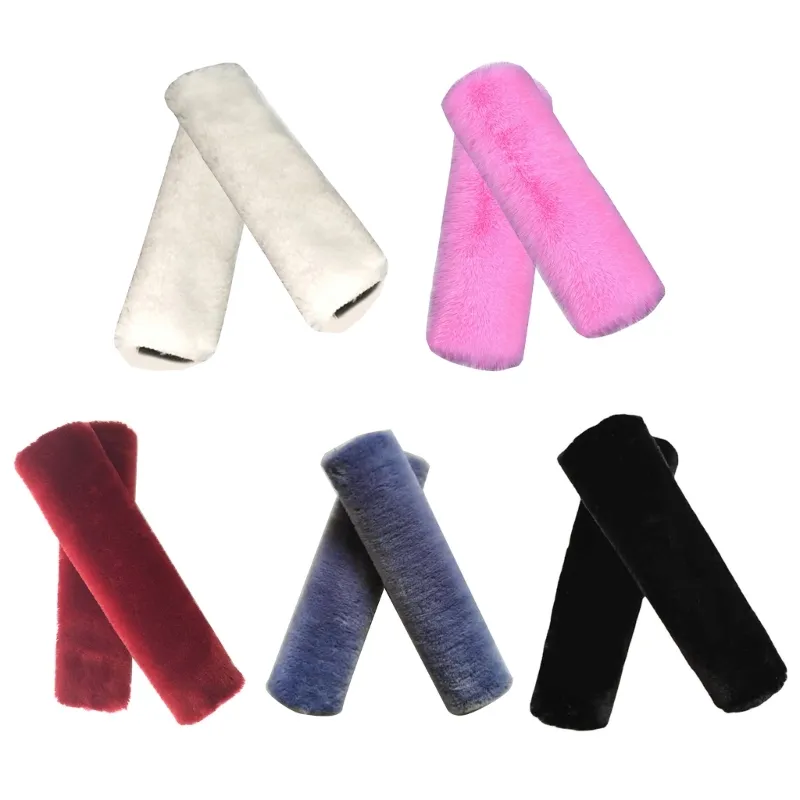 Dickno 2-Pack Car Seat Belt Pad Covers - Soft Plush Shoulder Strap Protectors (Universal Fit, Blue)