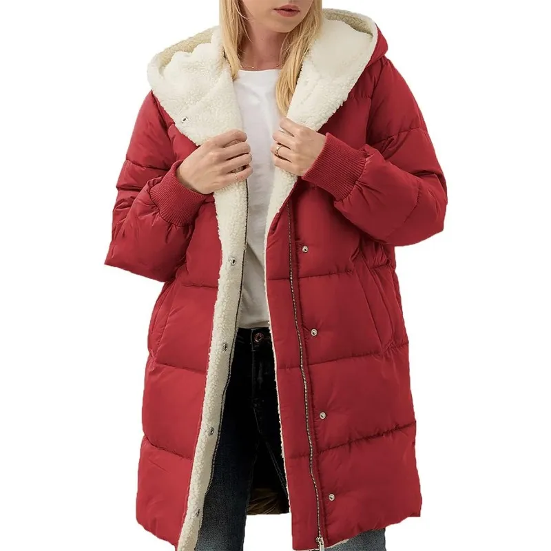 Fleece lined womens winter coat sales