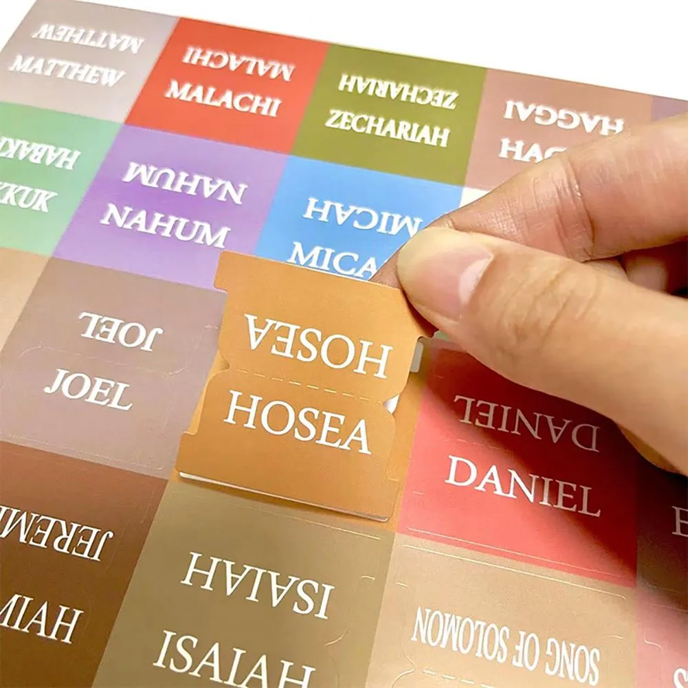 5 Sheets Bible Tabs, PVC Sticky Index Label, Bible Tab Index Labels ...