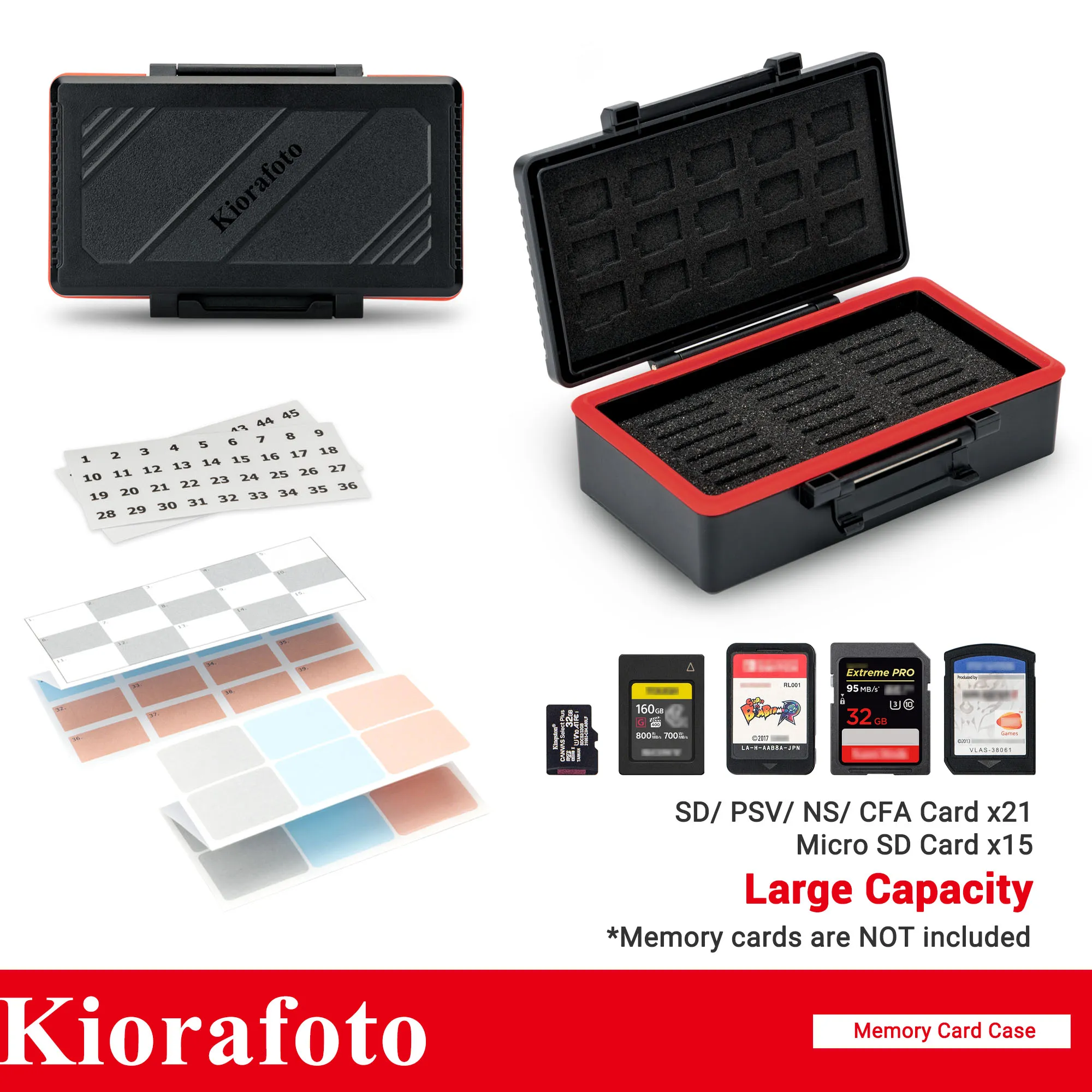 Memory Card Case 54 Slot - Waterproof SD & Micro SD Card Holder With ...