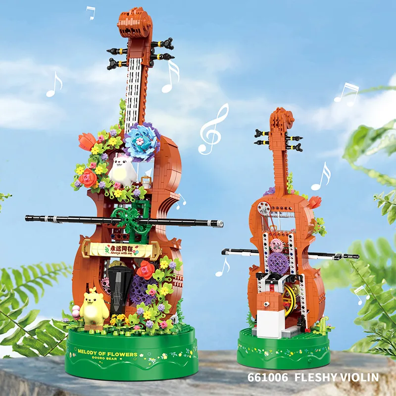 Succulent Violin Music Box Blocks Set: A Building Guide