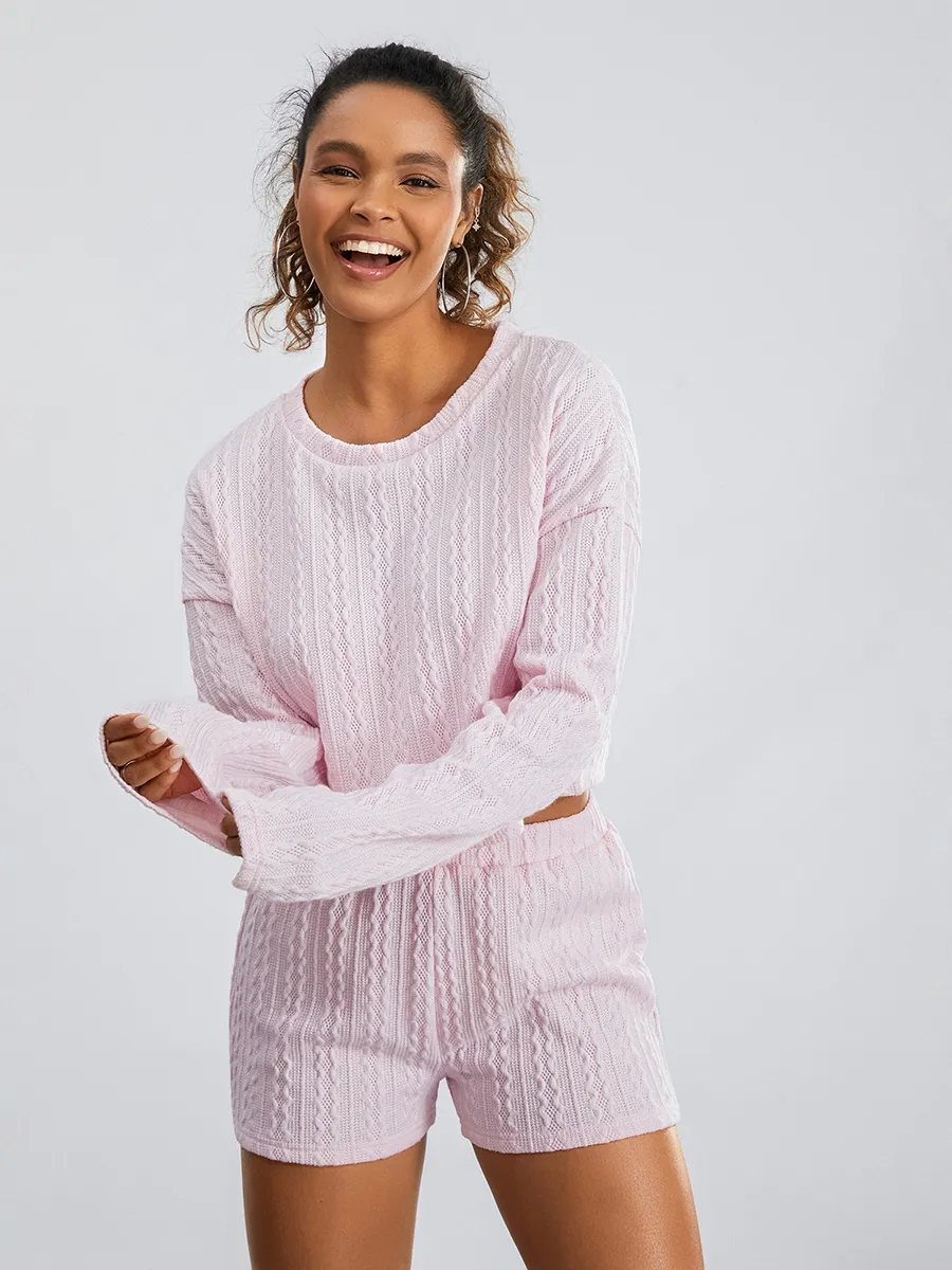 Loungewear Sets Womens Soft Loungewear Womens Soft Knit Pajama Set, 2-Piece  Loungewear Sleepwear Set With
