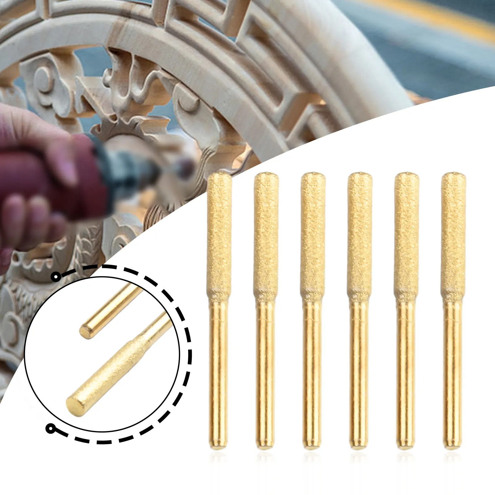 Gold Diamond Coated Cylindrical Burr chainsaw sharpening devices Stone ...