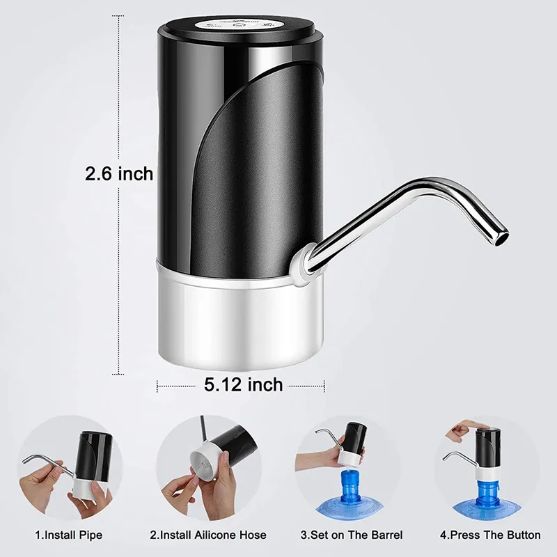 Electric Water Dispenser Pump For 5 Gallon Water Jugs Portable USB ...