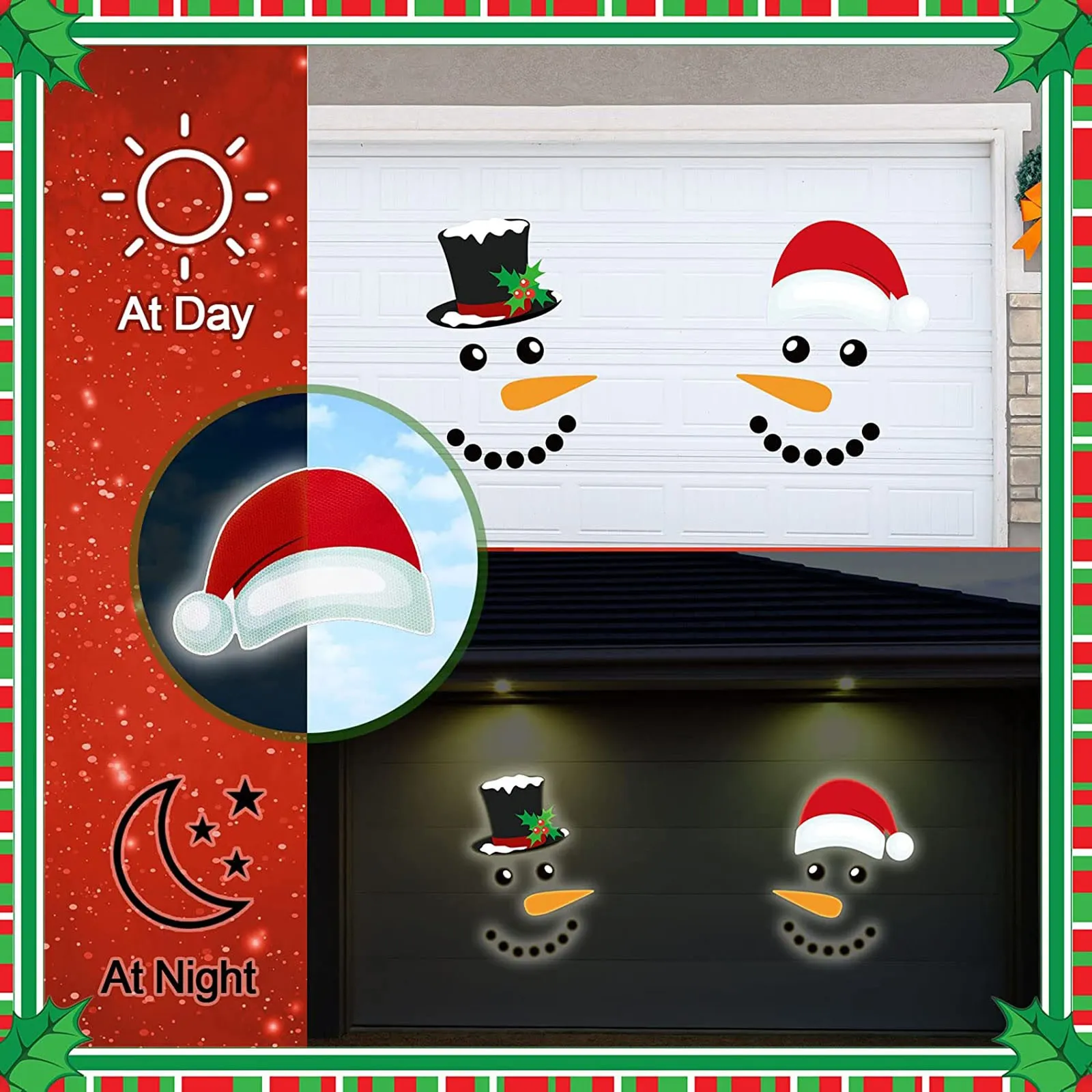 22-Piece Christmas Snowman Magnetic Decoration Set - Fun DIY Snowman Face Stickers For Garage & Fridge