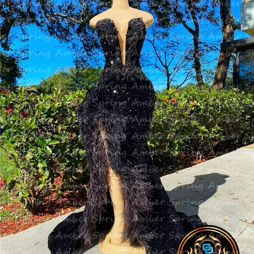 Black Beaded Prom Dress Floor-Length Trumpet Silhouette Sleeveless V-Neck  Built-in Bra from Dhgate Other Arts and Crafts - price 215.29
