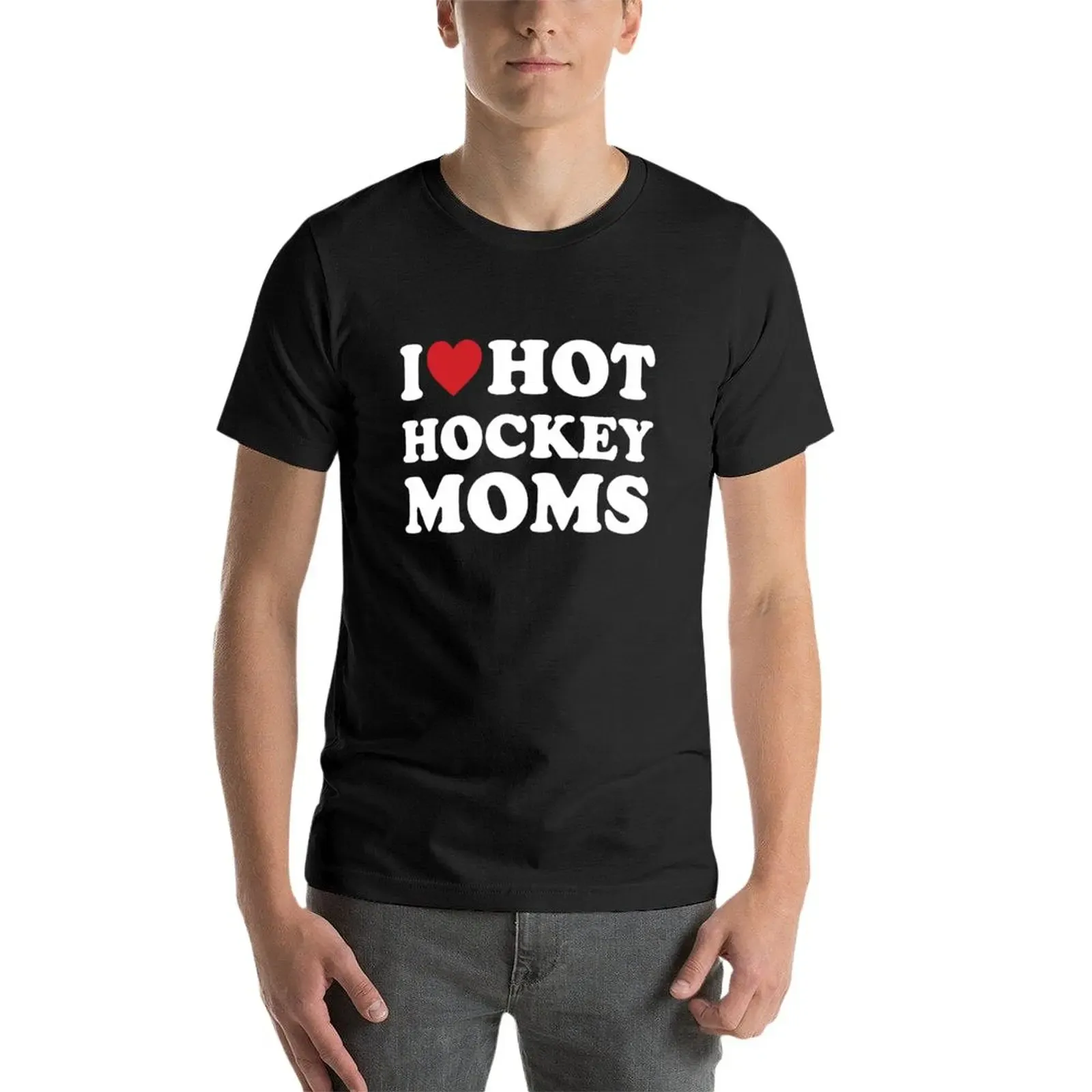 Camiseta Divertida De Hockey I Love Hot Hockey Moms |Tee Gráfico Para  Hombres |Tops De Tamaño Grande De 14,51 € | DHgate, image size:1600x1600