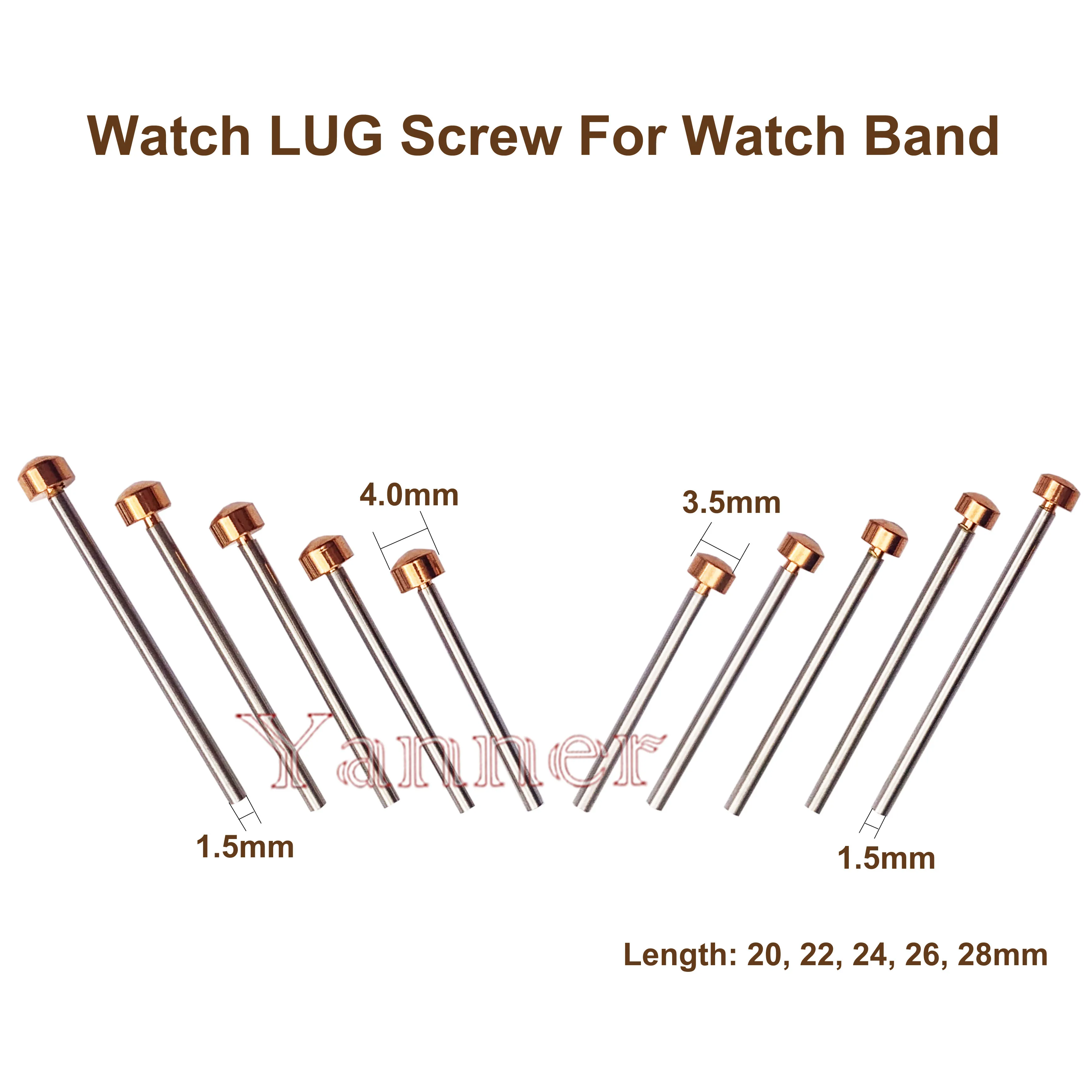 Kit De Réparation De Bracelet De Montre – 2 Tiges De Liaison (barrettes) Avec Vis – Couleur Or Rose – Diamètre 18mm