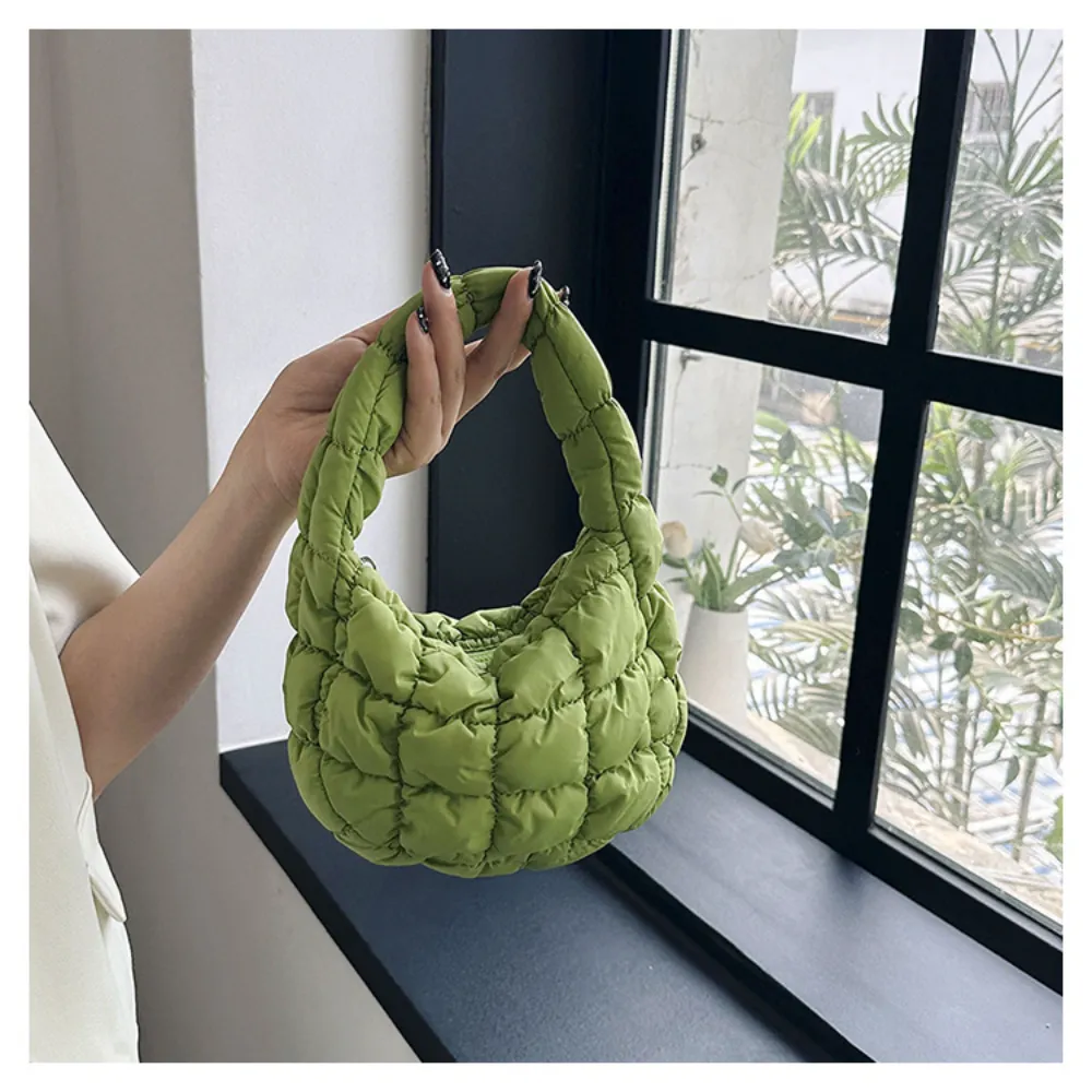 Premium Quilted Shoulder Bag: Mini Cloud Pleated Design