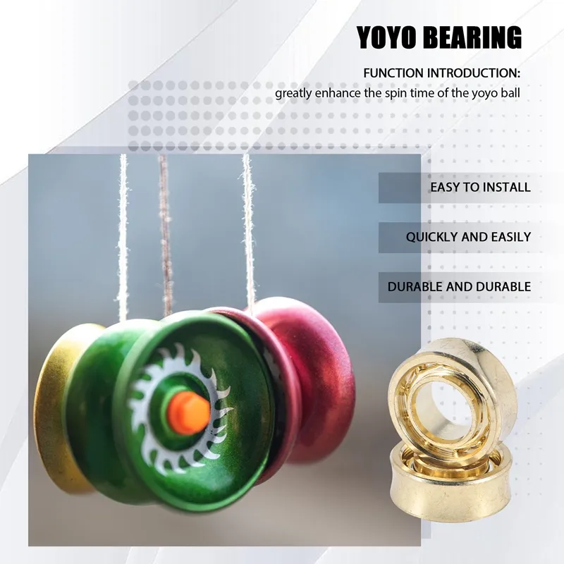 5,6 x 4,1 cm in lega di alluminio YoYo Ball professionale senza risposta YoYo dorato con 3 corde di ricambio