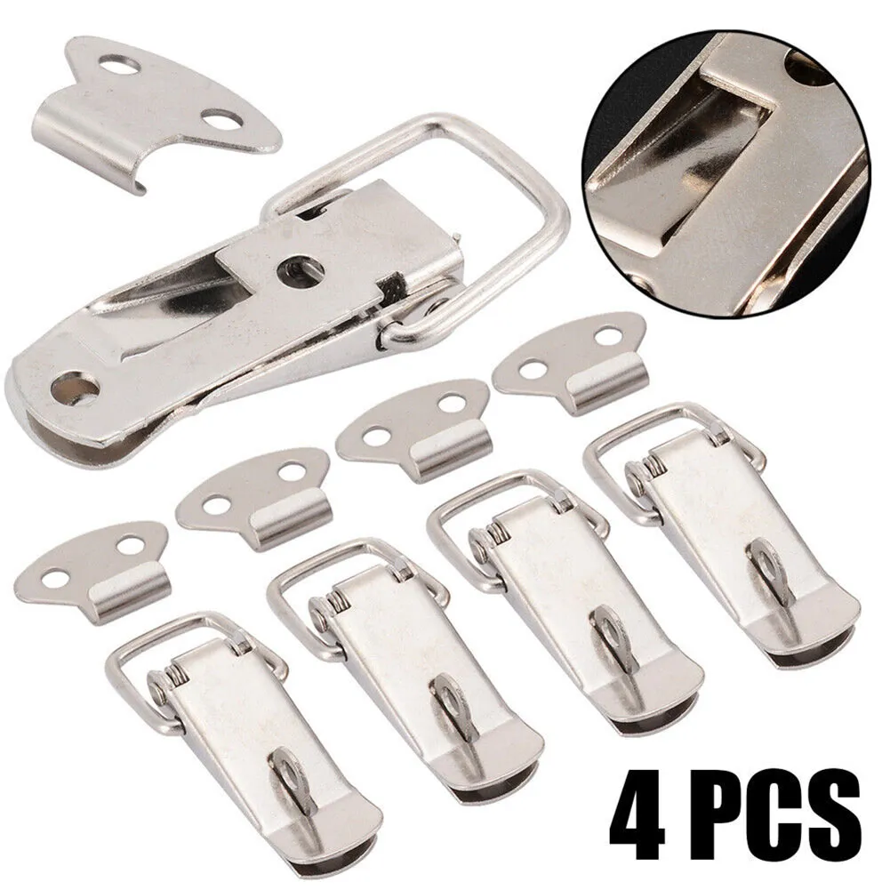 8-Pack Toggle Latch Clamp – Stainless Steel Toggle Clamp With Keyhole, Built-In Spring, Silver, For Cabinet, Boxes, Trunk, Toolbox, Drawer & Closet