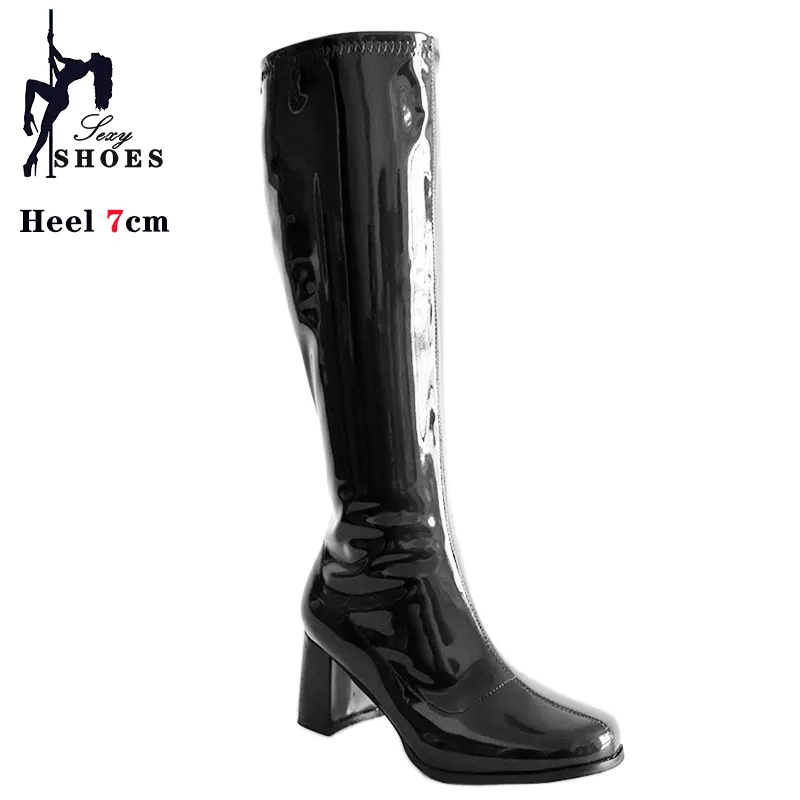 Retro Chic: 60s Knee High Boots in Custom Colors Square Heel