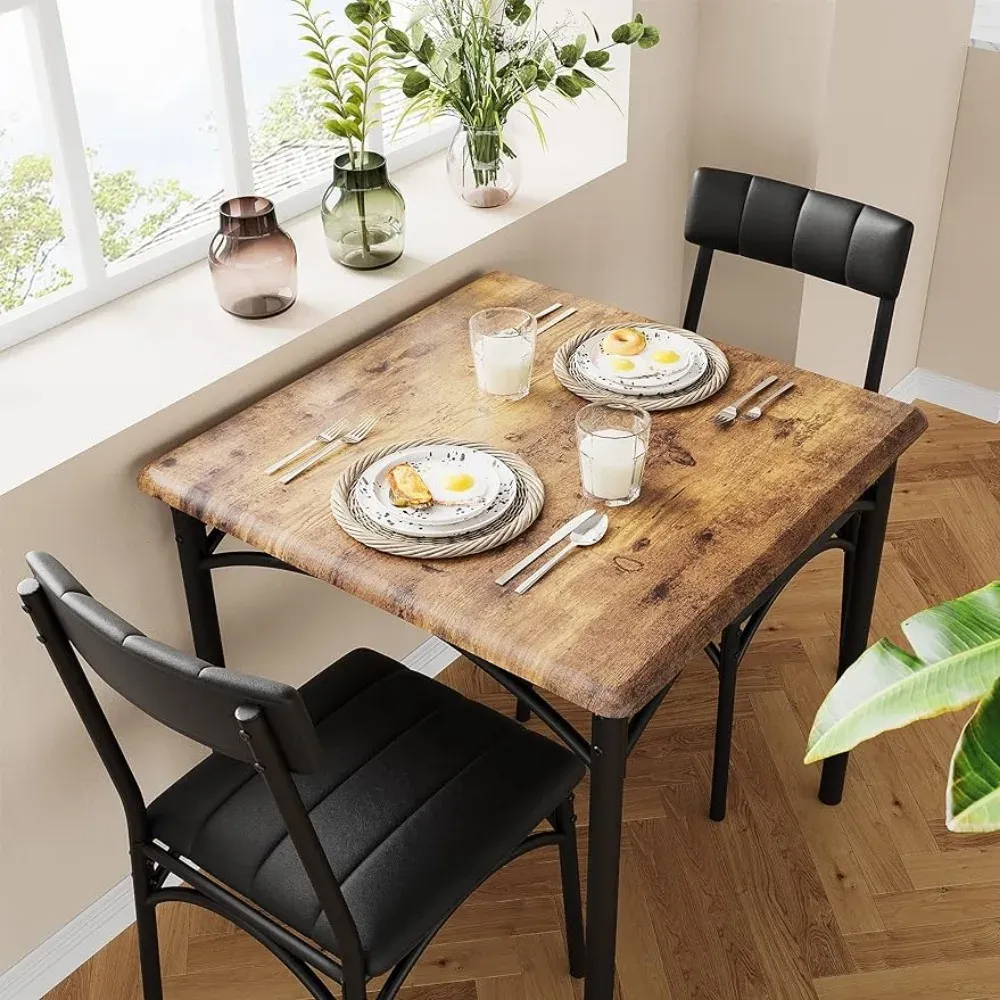 Rustic Brown Dining Table Set Out With Upholstered Square Design For 2 And 3 From Ddmyfeb 169.79 DHgate.Com