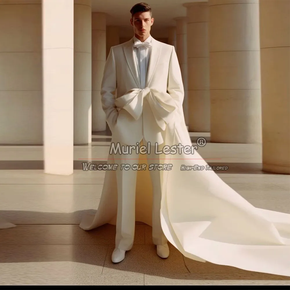 Save Big on Bulk Ivory Wedding Suit For Mens Wedding Tuxedos For Men, Ivory  Formal Suit: Custom Made Single Breasted Jacket With Cape, Piece