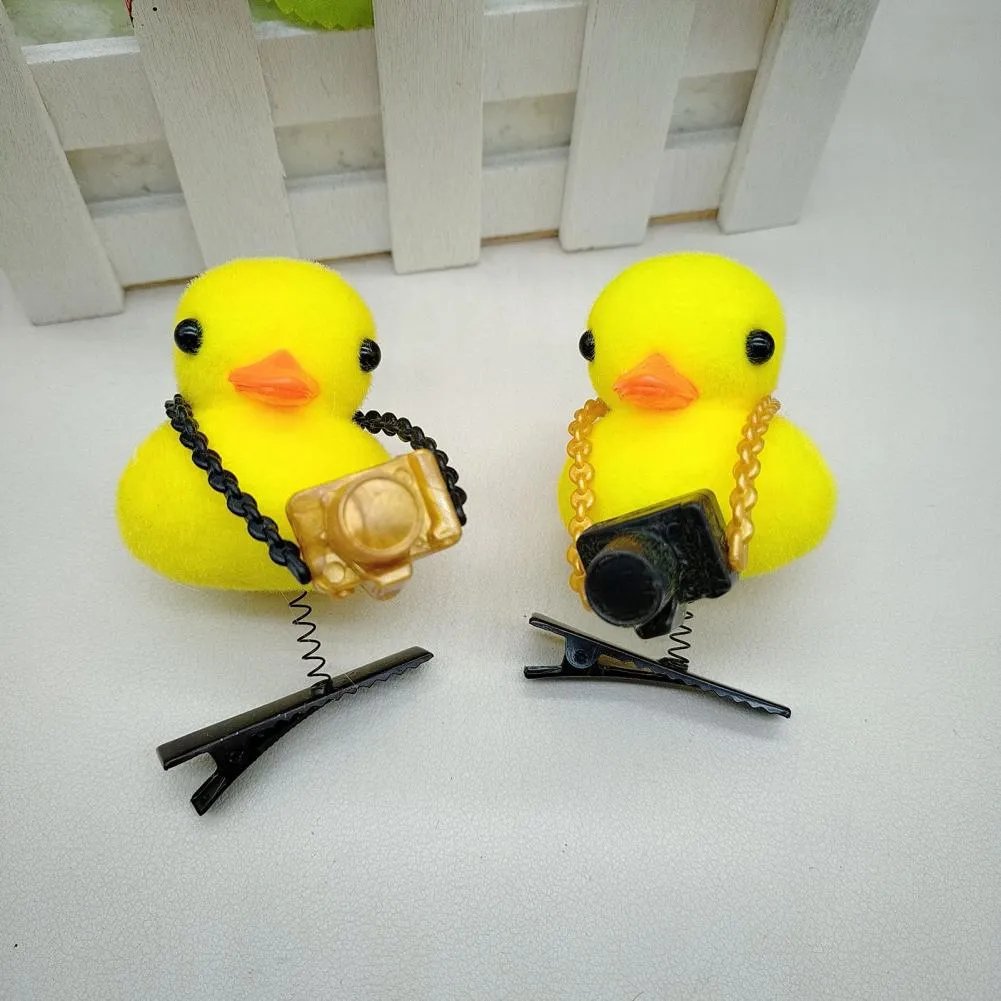 Yellow Duck Hair Clips 30 Pieces Assorted Styles Fun Cartoon Hairpins Gift 1pc Yellow Duck Chicks Hairpin Cute Children Hair  main image 4