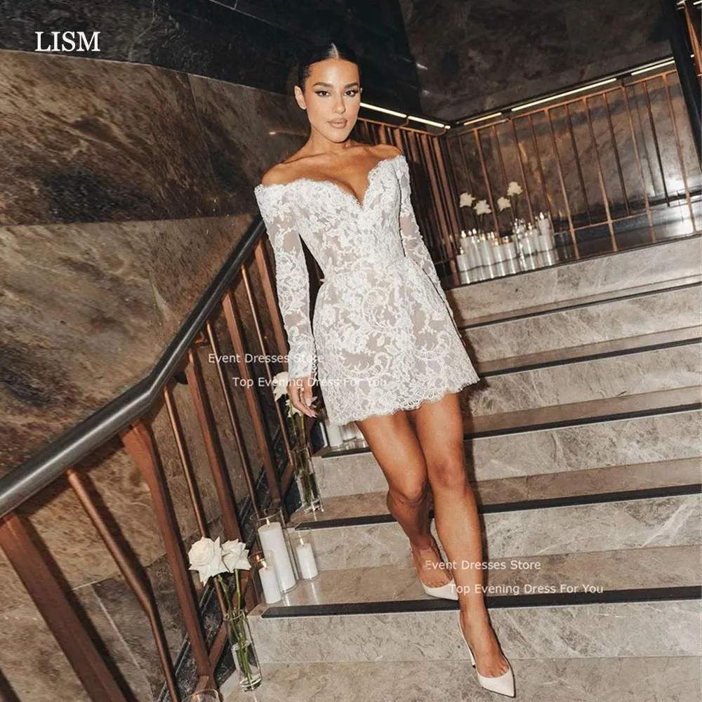 Lace long sleeve mini dresses hot sale