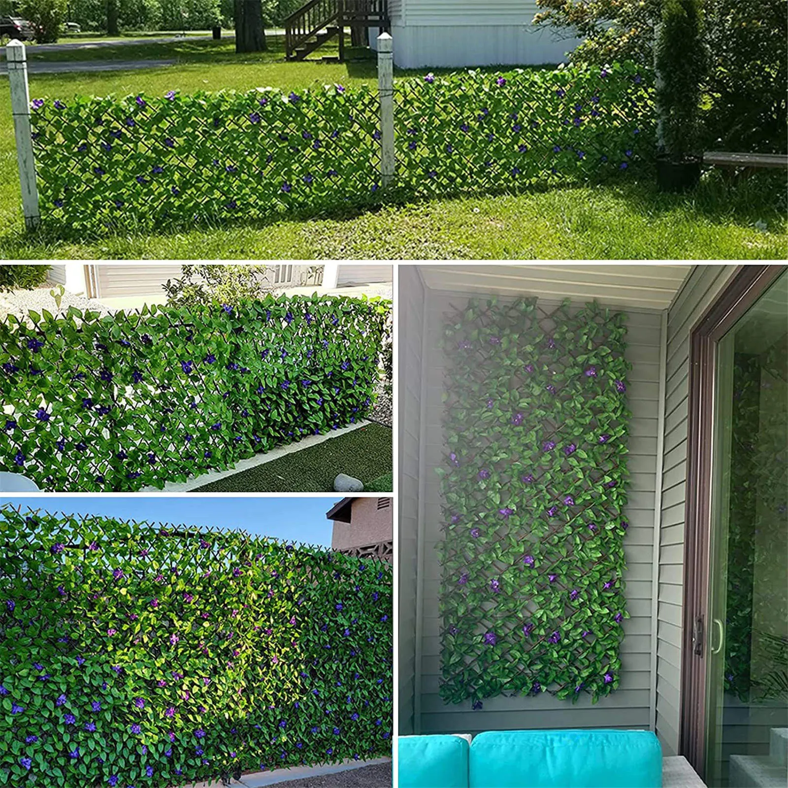 Artificial Ivy Fence Screening Roll Artificial Ivy Privacy Fence Screen -  Outdoor Balcony Hedge Panel Green PVC Greenery Wall, image size:1600x1600