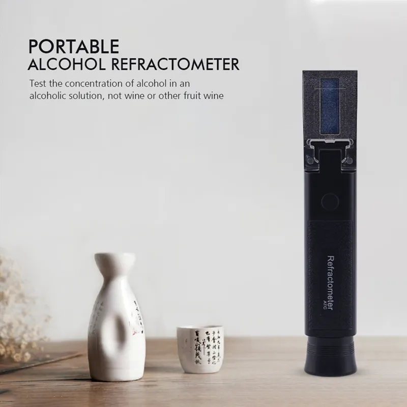 Alcoholmeter 0-80% V/V Refractometer Alcoholtester ATC Handheld Vodka ...